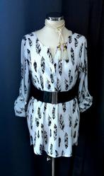 Zwart/witte blouse tuniek maat 38, Ophalen of Verzenden, Zo goed als nieuw, Maat 38/40 (M), Zwart