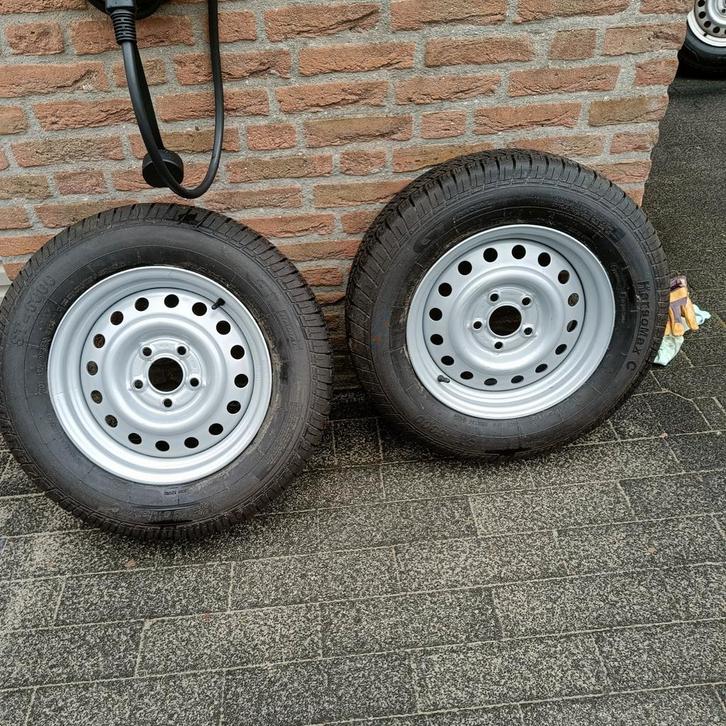 2 NIEUWE WIELEN VOOR AANHANGER 195 70 R14c/ 900 KG/BAND, Auto diversen, Aanhangwagen-onderdelen, Nieuw, Ophalen