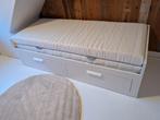 Bedbank Ikea Brimnes met lades + 2x ÅFJÄLL matras (80x200), Huis en Inrichting, Slaapkamer | Bedden, Ophalen, Eenpersoons, Wit