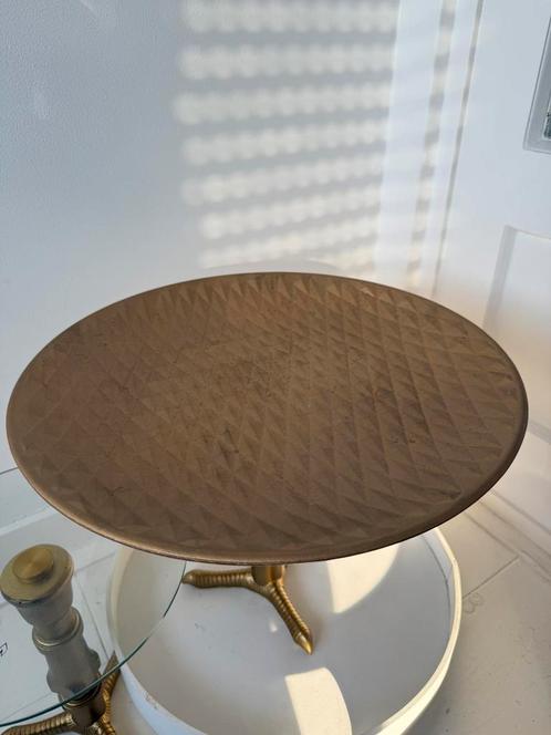 Goudkleurige schaal kunstof, Huis en Inrichting, Woonaccessoires | Schalen en Manden, Zo goed als nieuw, Rond, Ophalen of Verzenden
