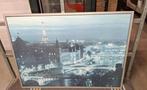 Schilderij Parijs 140x100 cm met RVS rand, Ophalen, Nieuw, 125 cm of meer, Schilderij