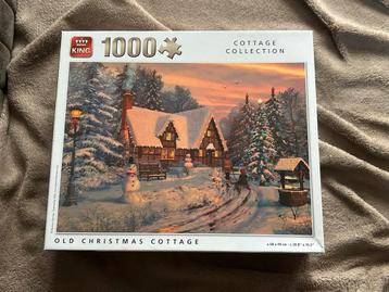 King Puzzel - Old Christmas Cottage - 1000 stukjes beschikbaar voor biedingen