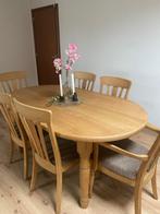 Ovale eetkamer tafel met 6 stoelen, Huis en Inrichting, Complete eetkamers, Ophalen, Gebruikt, 4 tot 6 stoelen