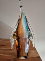 Glazen Pinguïn - Bruin & Blauw, Ophalen of Verzenden