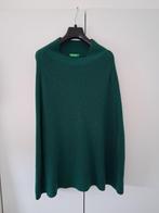 Benetton groene gebreide cape One Size, Kleding | Dames, Ophalen, Benetton, Maat 42/44 (L), Zo goed als nieuw