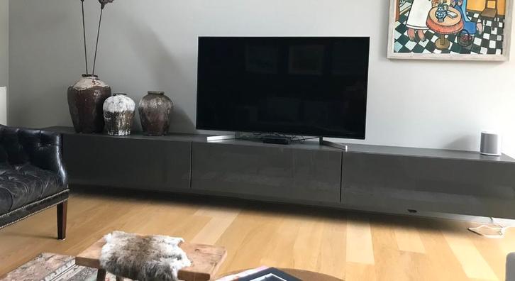 3 Grijze tv Kastjes met Lades en apart los Opbergvak, Huis en Inrichting, Kasten | Dressoirs, Zo goed als nieuw, 50 tot 100 cm