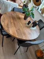 Nieuwe mangohouten eettafel 120cm + 4 stoelen, Ophalen, Rond, Nieuw, Modern