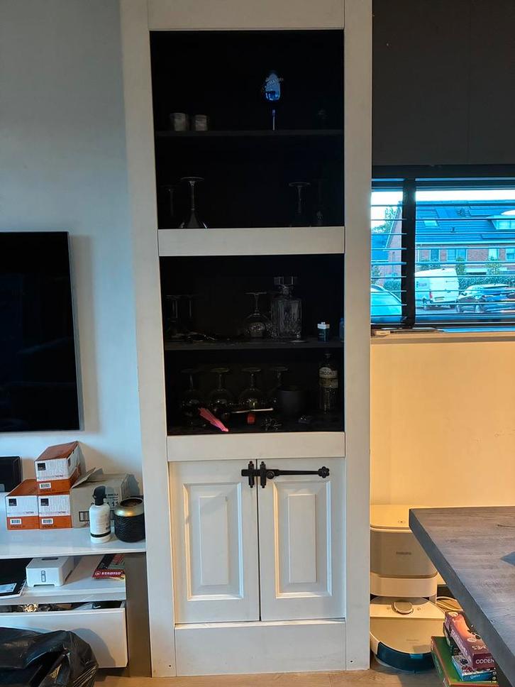 Kasten wit en hoog, Huis en Inrichting, Kasten | Boekenkasten, Zo goed als nieuw, 50 tot 100 cm, 200 cm of meer, 25 tot 50 cm