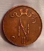 Finland 5 Penniä 1908 Nikolai II Russische Kaiserlijk, Postzegels en Munten, Munten | Europa | Niet-Euromunten, Verzenden, Overige landen