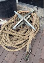 Touw en blok wiel 50 meter touw, Doe-het-zelf en Verbouw, Lieren en Takels, Ophalen of Verzenden, Zo goed als nieuw