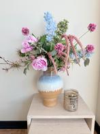 Zijden Bloemen Boeket met Vaas - Luxe Uitstraling, Huis en Inrichting, Ophalen of Verzenden, Zo goed als nieuw