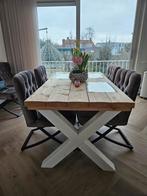 Landelijke tafel - Loods XL - X-poten, Gebruikt, 50 tot 100 cm, Vier personen, Rechthoekig