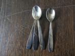 4 kleine verzilverde (pleet) lepeltjes, ca. 8,5 cm, Antiek en Kunst, Antiek | Bestek, Ophalen of Verzenden
