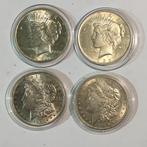 prachtig lot van 4 stuks zilveren Dollars 1921/1922, Ophalen of Verzenden, Noord-Amerika, Setje, Zilver