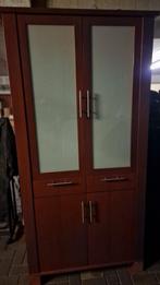 Vitrine kast kersenhout ,h190x100 x45 en h60x100x45, Ophalen, Met deur(en), 50 tot 100 cm, Zo goed als nieuw