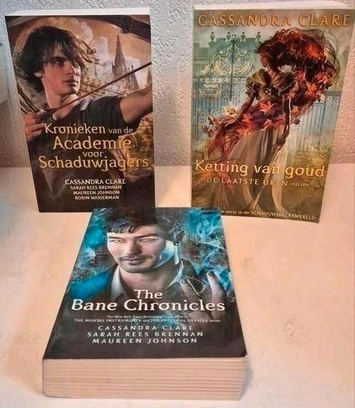 Cassandra Clare 2x Academie Schaduwjagers + ketting v Goud, Boeken, Fantasy, Zo goed als nieuw, Ophalen of Verzenden