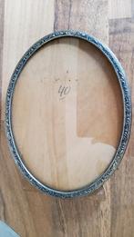 Antiek zilver verzilverd ovaal fotolijstje bol glas Zilpa 90, Antiek en Kunst, Ophalen of Verzenden