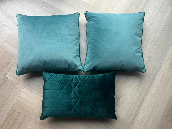 Nieuw luxe velvet sierkussens groen turqoise vierkant set, Huis en Inrichting, Woonaccessoires | Kussens, Nieuw, Groen, Vierkant