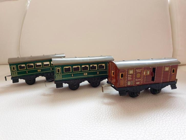 Vintage treinwagons, blik – HWN Spoor 0, Antiek en Kunst, Antiek | Speelgoed, Ophalen