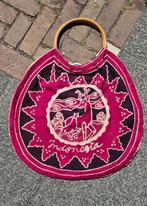 Tas bag print handmade boho hippy bamboo basic y2k, Ophalen of Verzenden, Gebruikt, Handtas