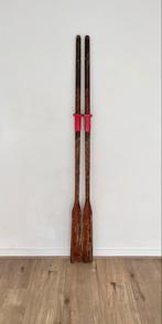 Set (2) oude, vintage houten peddels, 170 cm, Watersport en Boten, Ophalen, Gebruikt, Enkelbladige peddel