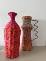 Raffia rotan vaas kleur oren - nieuw, Overige materialen, Overige kleuren, 50 tot 75 cm, Nieuw