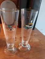 2 vintage bierglazen oldtimer, Ophalen of Verzenden, Zo goed als nieuw, Glas of Glazen, Overige merken