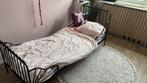 IKEA Meegroei Bed 80x200 + Matras, Ophalen, Verstelbaar, Eenpersoons, Zwart