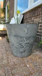 Grote betonlook pot met waterreservoir (H39xD42), Ophalen, Kunststof, Minder dan 60 cm, Rond
