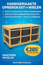 Opbergkast op Wielen – Stevig, Flexibel & Praktisch!, Doe-het-zelf en Verbouw, Kratten en Dozen, Ophalen, 100 cm of meer, 60 cm of meer