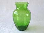 Groene glazen Vaas, verticale banen – Leerdam glas, Copier?, Ophalen of Verzenden