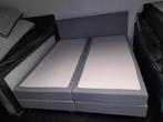 Comfortabele Grijze Boxspring met Hoofdeind, Grijs, 180 cm, Ophalen of Verzenden, 210 cm