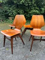 4 eetkamerstoelen (vintage/Louis van Teeffelen/TEAK), Ophalen, Bruin, Zo goed als nieuw, Vijf, Zes of meer stoelen