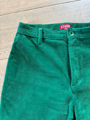 STAUD LA high waist flared leg emerald green corduroy pants beschikbaar voor biedingen