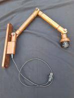 Vintage houten schaarlamp art deco stijl lamp, Ophalen of Verzenden, Gebruikt, Hout