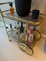 Drankkarretje goud met rookglas, Ophalen, Zo goed als nieuw