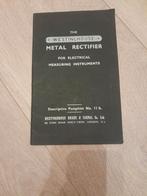 The Westinghouse metal rectifier electrical instruments, Ophalen of Verzenden