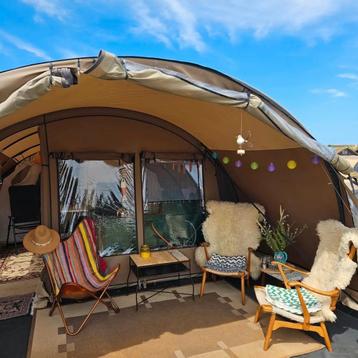 Tent (6 pers) te huur op Vlieland (Stortemelk) incl bijtent beschikbaar voor biedingen