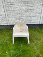 8 x witte stevige box stoel kunstof wit, Tuin en Terras, Tuinstoelen, Ophalen, Gebruikt, Kunststof