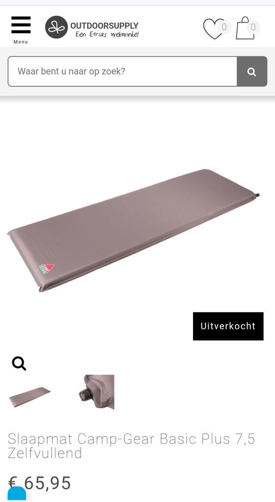 Slaapmat Afmetingen 198 x 63 x 7.5 cm (l x b x h), Caravans en Kamperen, Slaapmatten, Zo goed als nieuw, 1-persoons, Ophalen