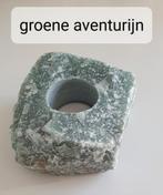 Groene Aventurijn ruw kaarsenhouder waxinelichthouder, Ophalen of Verzenden, Gebruikt