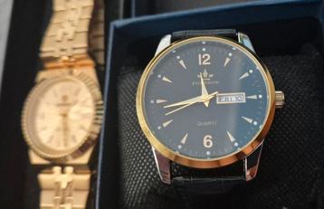 2 Nieuwe Horloges: Goudkleur & Klassiek beschikbaar voor biedingen
