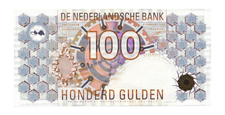 Nederland 100 Gulden 1992 Steenuil, Postzegels en Munten, Bankbiljetten | Nederland, Los biljet, 100 gulden, Ophalen of Verzenden