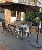 Antraciet zweefparasol met voet, Ophalen, Zo goed als nieuw, Zweefparasol