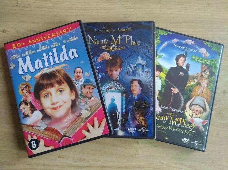 3× DVD's | Matilda en 2 delen van Nanny Mc Phee (Kerst tip!), Cd's en Dvd's, Dvd's | Kinderen en Jeugd, Zo goed als nieuw, Film