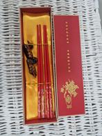 Sushi Stokjes Set met Eendenhouders, Ophalen of Verzenden, Gebruikt, Hout, Los bestek