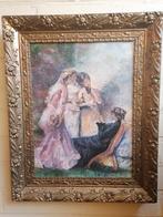 schilderij impressionist olie op linnen maroufle ges, Antiek en Kunst, Ophalen of Verzenden