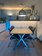 Design eetkamer stoelen van Hülsta (zwart en chroom), Ophalen of Verzenden, Zo goed als nieuw, Zwart, Vier