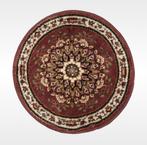 Vintage oosters rond vloerkleed oud roze wol 50x50cm
