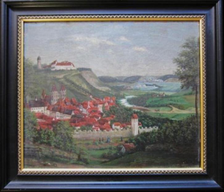 ==ca 1820/40 == panoramisch berglandschap ==, Antiek en Kunst, Kunst | Schilderijen | Klassiek, Ophalen of Verzenden